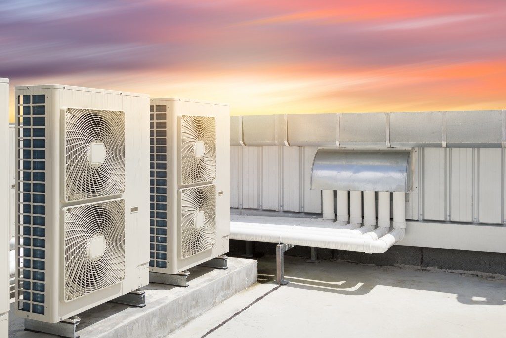 Heat pump on the rooftop
