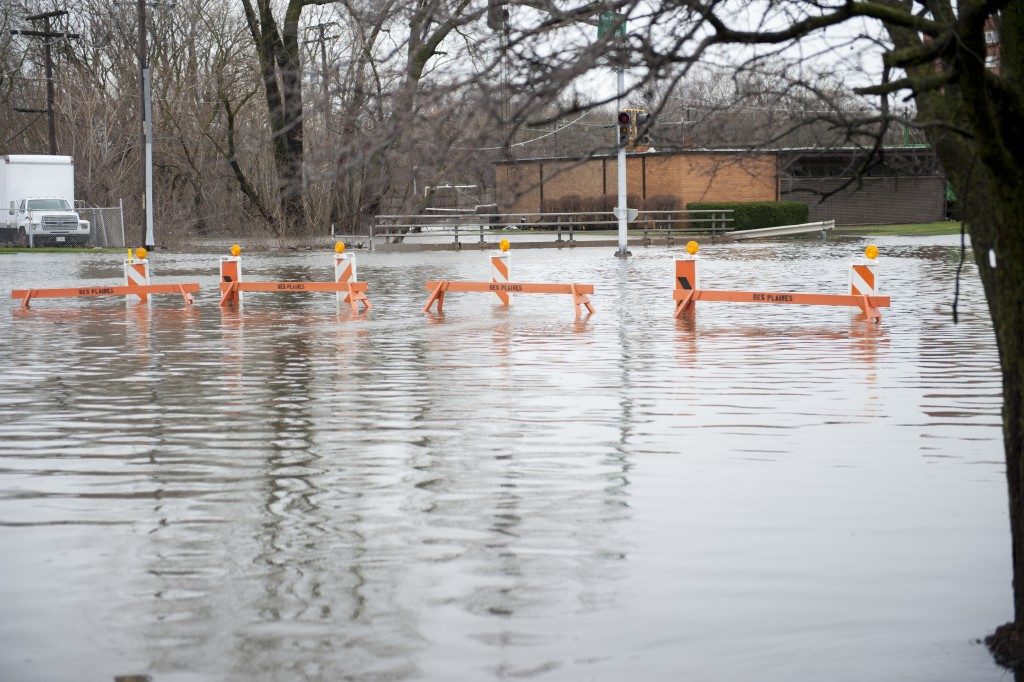 flood in a suburban area
