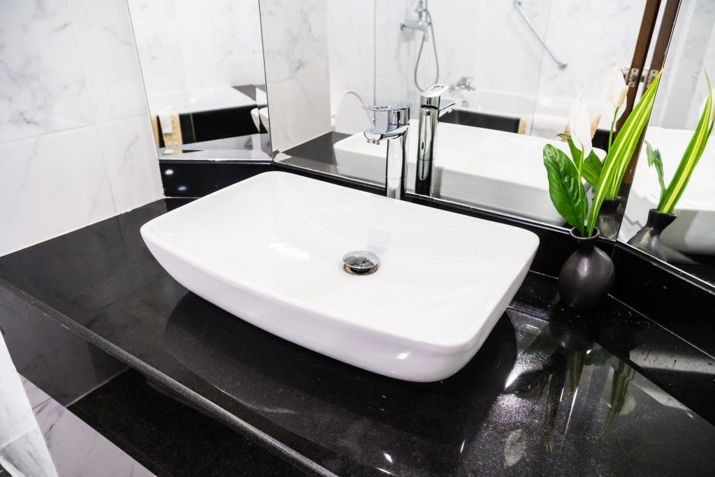 basin in a modern bathroom
