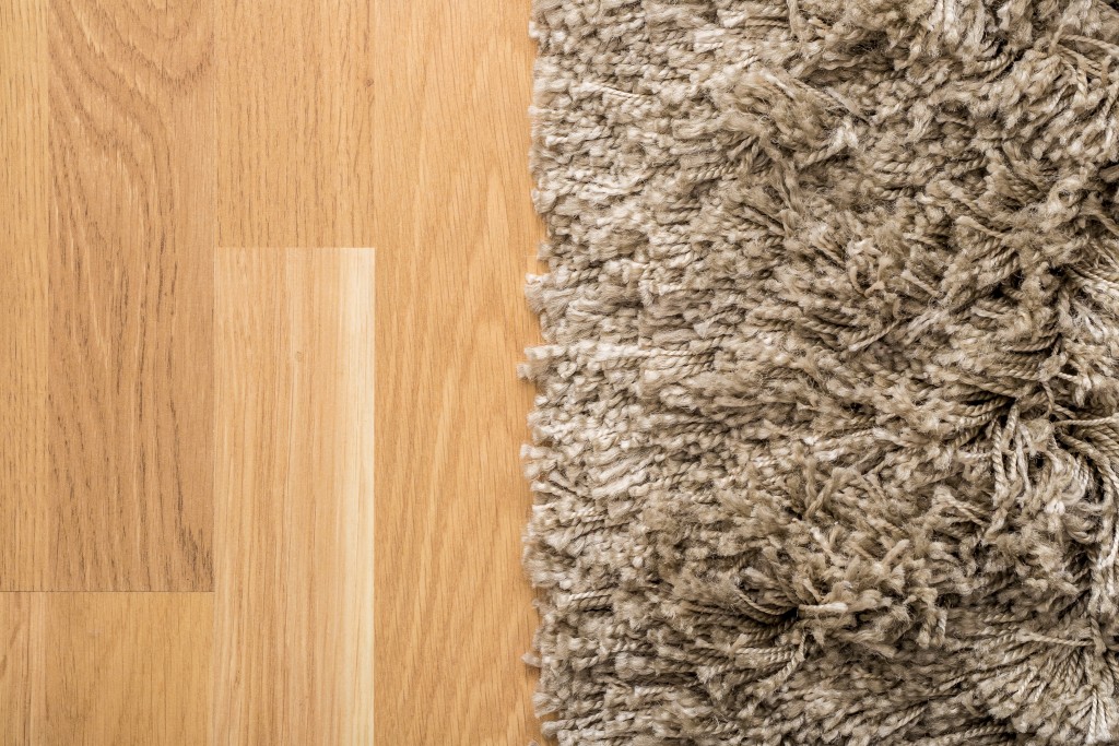 Carpet on wooden floor