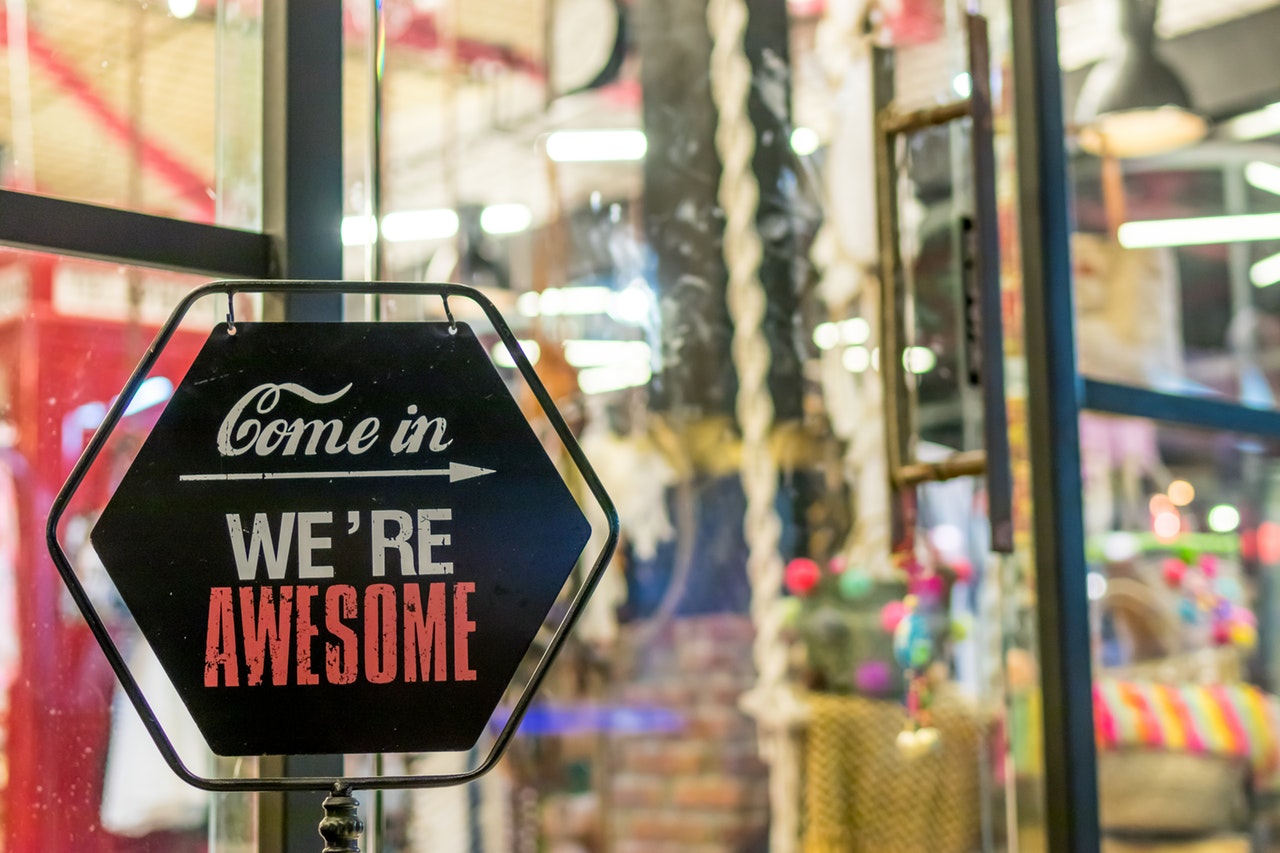 open signage at a store