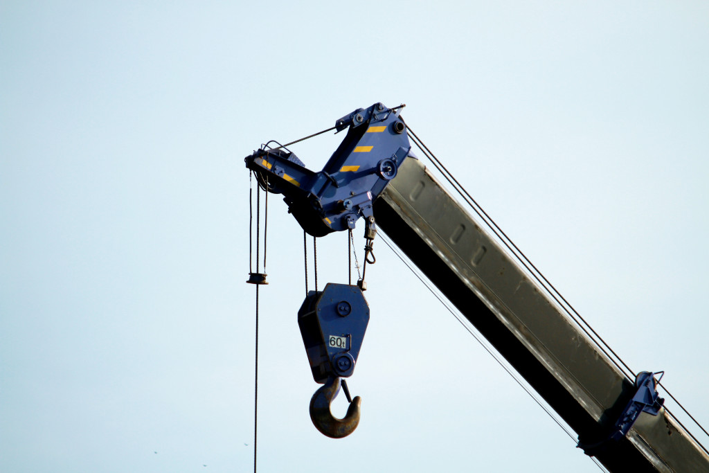 part of crane truck for construction project