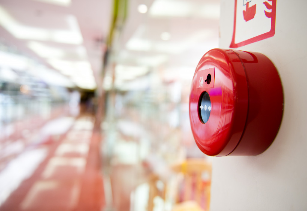 a fire alarm installed in a building