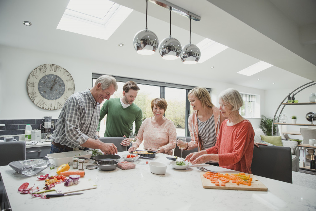 spending time in the kitchen with the family