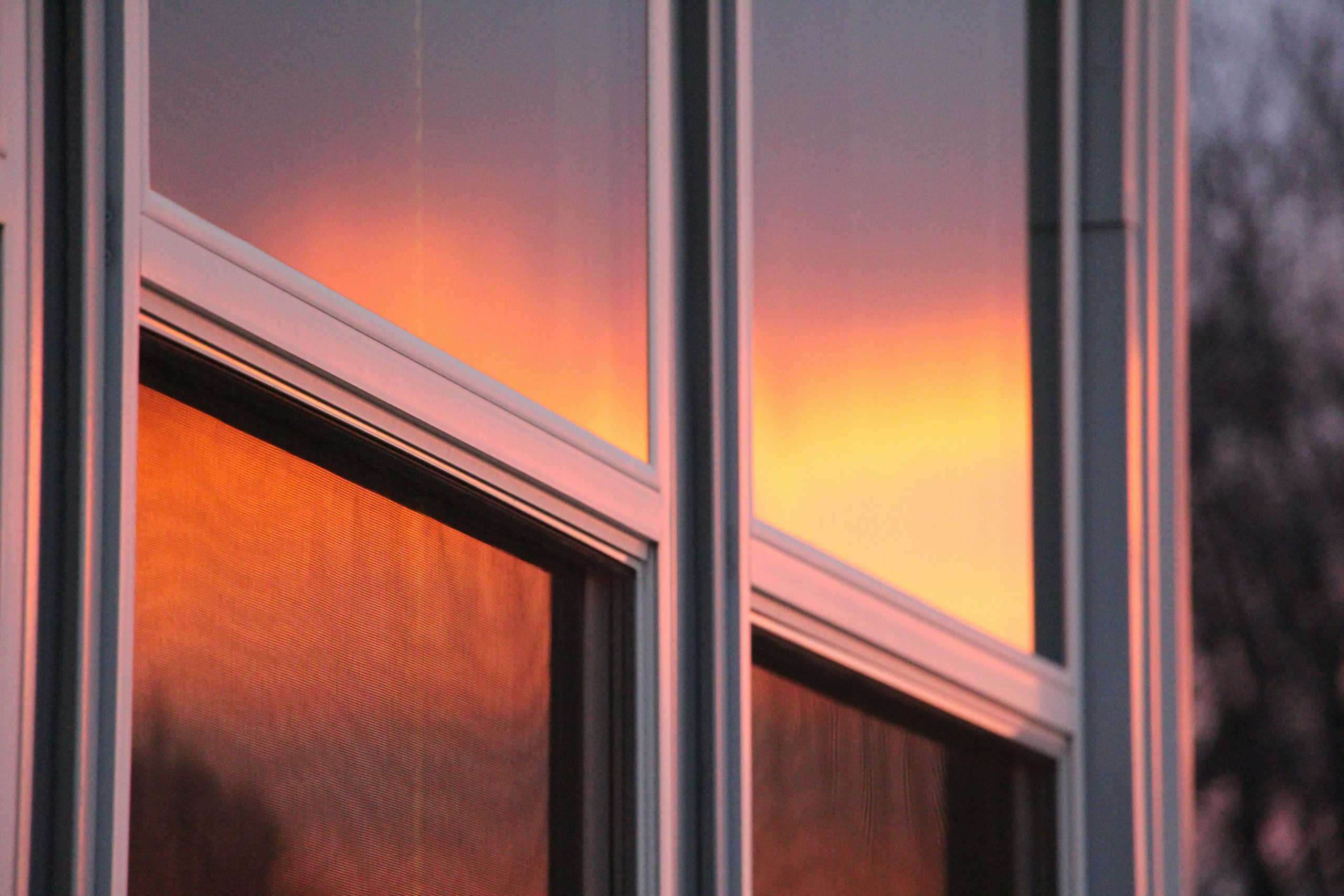 close-up of a double-pane window